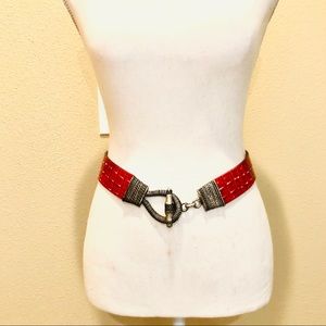 Garuglieri Italian Croco Embossed Leather Belt L